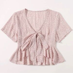 Front Tie Floral Top